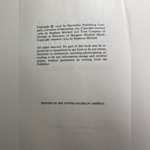 Gone with the Wind Hardcover Book w Jacket - Picture 6 of 6